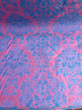 Designer Quality Silk Damask Jacquard - BLUES/ PINK!!!