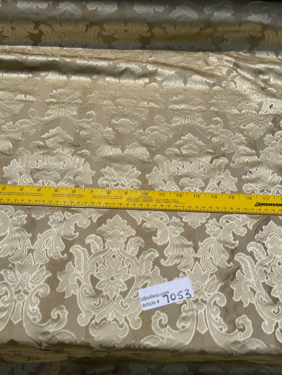 High Quality Heavy Silk Satin Damask Jacquard  - OLIVE GOLD!!!