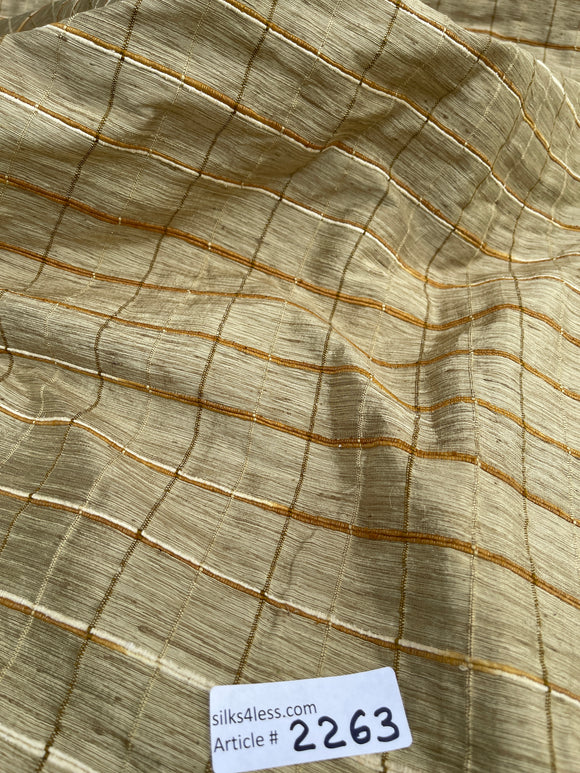 Designer Quality Heavy Silk Shantung Check - GOLD!!!