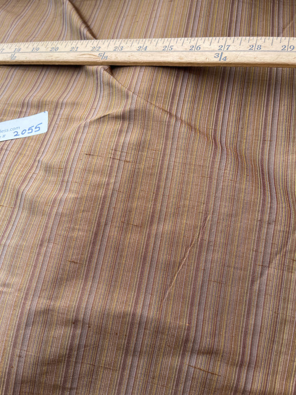 Exquisite Quality Silk Shantung Thin Stripes - SMOKED ALMOND!!!