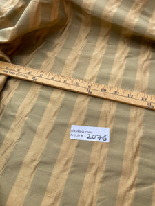 Fabulous Quality Silk Shantung Stripes - GOLD/ OLIVE GREEN!!!
