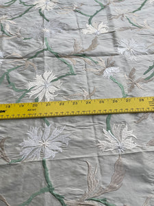 Designer Quality Silk Shantung Embroidery / Sun Flower Silk Collection - IVORY!!!