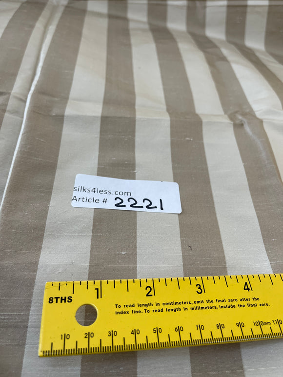 Designer Quality / Furnishing Quality Silk Shantung Stripes - CAMEL/CREAM!!!