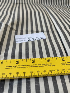 Designer Quality Silk Shantung Stripes - BLACK/ CREAM!!!