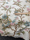 Designer Quality Silk Shantung Screen Print  - PARAKEET!!!