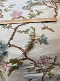 Designer Quality Silk Shantung Screen Print  - PARAKEET!!!