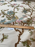 Designer Quality Silk Shantung Screen Print  - PARAKEET!!!