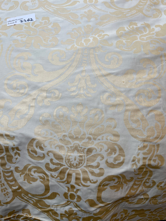 Designer Quality Silk Shantung Screen Print  - DAMASK PATTERN!!!