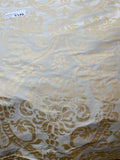 Designer Quality Silk Shantung Screen Print  - DAMASK PATTERN!!!