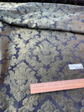 High Quality Heavy Silk Satin Damask Jacquard - BLACK/ MOSS GREEN!!!