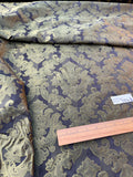 High Quality Heavy Silk Satin Damask Jacquard - BLACK/ MOSS GREEN!!!