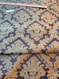 High Quality Heavy Silk Satin Damask Jacquard - BLACK/ MOSS GREEN!!!