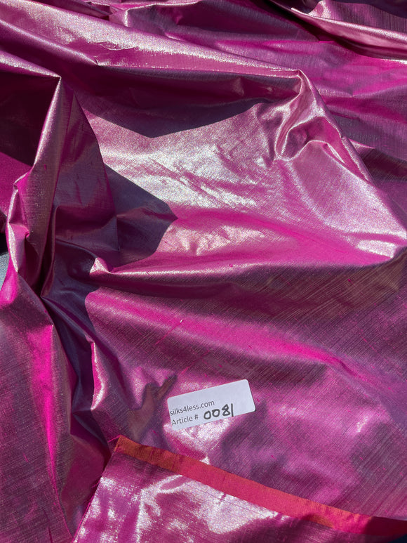 Great Quality Silk Dupioni Lurex - Fuchsia/Silver!!!