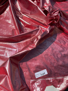 Great Quality Silk Dupioni Lurex - Red/Silver!!!