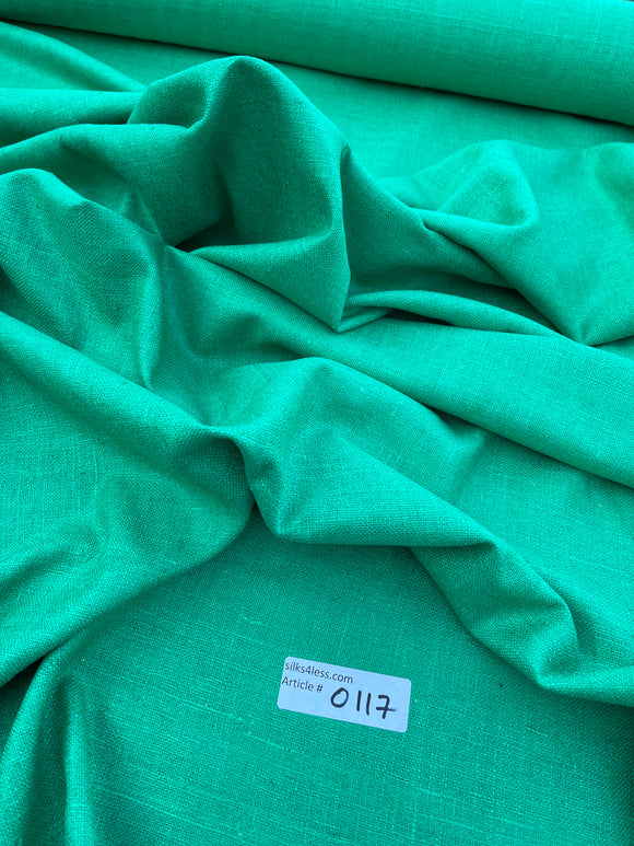 Exquisite Quality 2 Ply Raw Silk Matka  - APPLE GREEN!!!