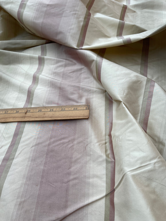 Designer Quality Silk Taffeta Stripes  - Ombre - GREENS/ WINE!!!