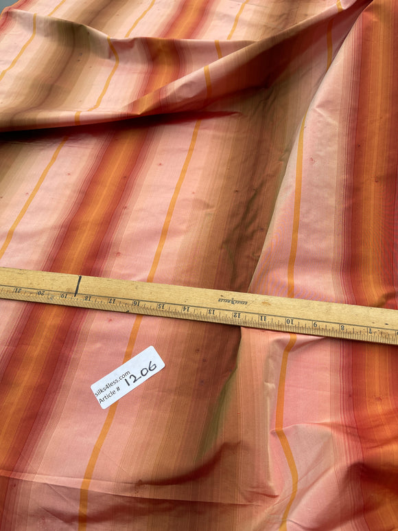 Designer Quality Gorgeous Silk Taffeta Ombre Stripes - ROSE/ GOLD/ PINK/GREENS!!!