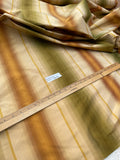 Designer Quality Gorgeous Silk Taffeta Ombre Stripes  - GREENS/ BROWN!!!