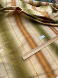 Designer Quality Gorgeous Silk Taffeta Ombre Stripes  - GREENS/ BROWN!!!