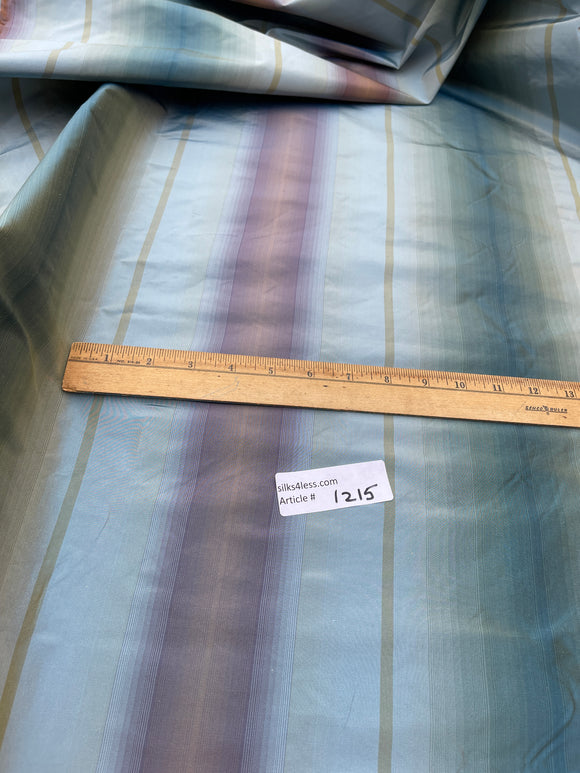 Designer Quality Gorgeous Silk Taffeta Ombre Stripes - BLUES/ GOLDS/ BROWNS!!!