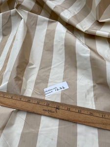 Designer Quality Gorgeous Silk Taffeta Stripes - LIGHT BROWNS/ IVORY!!!