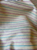 Fabulous Quality Raw Silk Tussah Novelty Stripes - PINK/ GRAY/ GREENS!!!