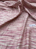 Fabulous Quality Heavy Raw Silk Tussah Stripes - BABY PINK/ MAGENTA!!!