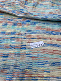 Fabulous Quality Silk Tussah Horizontal Stripes - RUST/ AQUA/ BLUES!!!