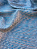 Fabulous Quality Raw Silk Horizontal Stripes -BLUES/ RUST!!!