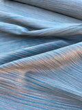 Fabulous Quality Raw Silk Horizontal Stripes -BLUES/ RUST!!!