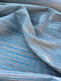 Fabulous Quality Raw Silk Horizontal Stripes -BLUES/ RUST!!!