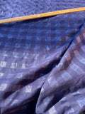 Fabulous Quality Silk Raw Tussah/ Noil Plaid -NAVY BLUE!!!