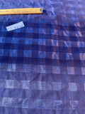 Fabulous Quality Silk Raw Tussah/ Noil Plaid -NAVY BLUE!!!