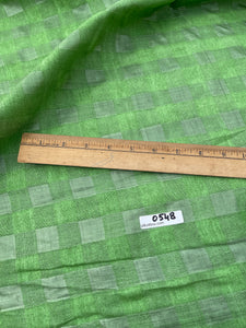 Fabulous Quality Silk Raw Tussah/ Noil Plaid -GREEN!!!