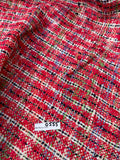 Fabulous Quality Raw Silk Heavy Matka Tweed - REDS/ OFF-WHITE/ GREENS!!!