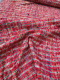 Fabulous Quality Raw Silk Heavy Matka Tweed - REDS/ OFF-WHITE/ GREENS!!!