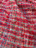 Fabulous Quality Raw Silk Heavy Matka Tweed - REDS/ OFF-WHITE/ GREENS!!!