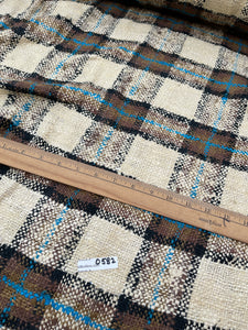 Fabulous Quality Raw Silk Heavy Matka Tweed Plaid -BLUES/ BLACK/ BROWNS/ CREAM!!!