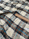 Fabulous Quality Raw Silk Heavy Matka Tweed Plaid -BLUES/ BLACK/ BROWNS/ CREAM!!!