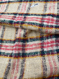 Fabulous Quality Raw Silk Heavy Matka Tweed Plaid - CORAL/ CREAM/ TURQUOISE/ WINE!!!