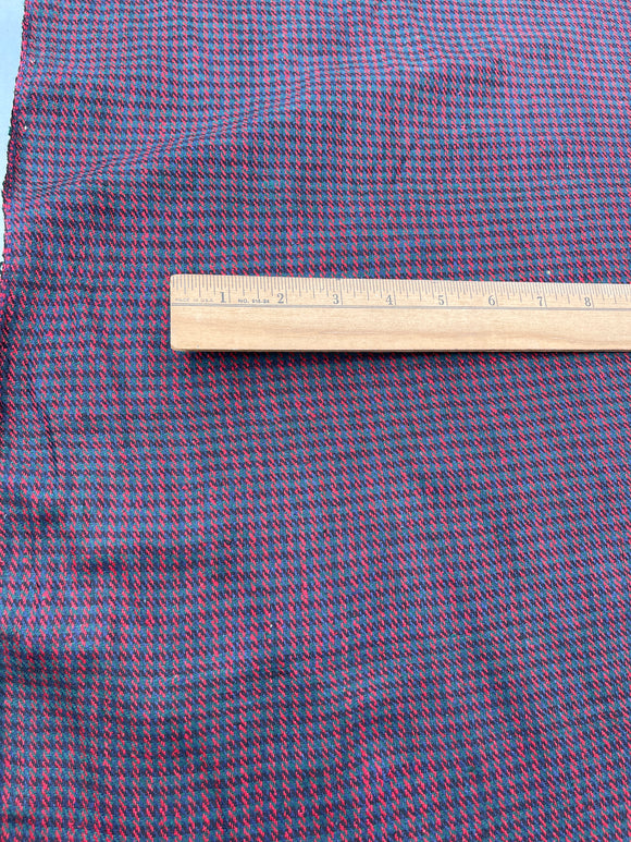 Fabulous Quality Raw Silk Matka Tweed  - NAVY/ RED!!!