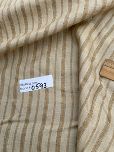 Fabulous Quality Raw Silk Matka Stripes  -CHAMPAGNE/ TAN!!!