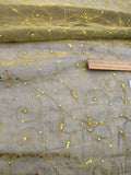 Exquisite Quality Silk Tissue Novelty/ Embroidery - BLACK/ GOLD!!!