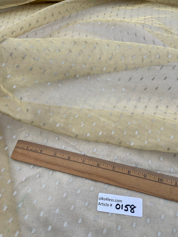 Exquisite Quality Silk Tissue Novelty/ Polka Dots - WHITE/ GOLD!!!