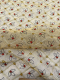 Exquisite Quality Silk Tissue Novelty/ Embroidery - WHITE/ GOLD!!!