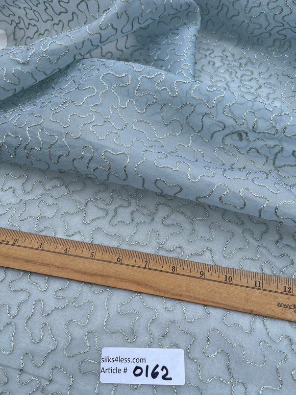 Exquisite Quality Silk Organza Embroidery - GRAY/BLUE!!!