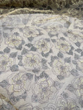 Exquisite Quality Silk Tissue Print - WHITE/ COPPER!!!