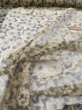 Exquisite Quality Silk Tissue Print - WHITE/ COPPER!!!