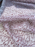 Exquisite Quality Silk Organza Embroidery - WHITE/ MAROON!!!