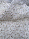 Exquisite Quality Silk Organza Embroidery - WHITE/ OLIVE GREEN!!!